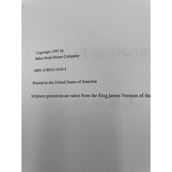 Purpose In Prayer Book By E.M. Bounds New Edition Paperback - Picture 3 of 4